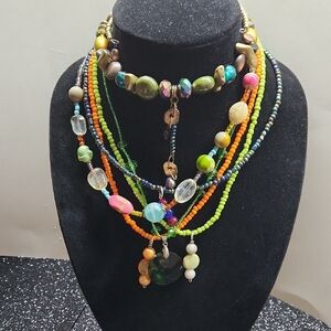 Colorful SeedBead And Glass Necklaces And Bracelets Lot